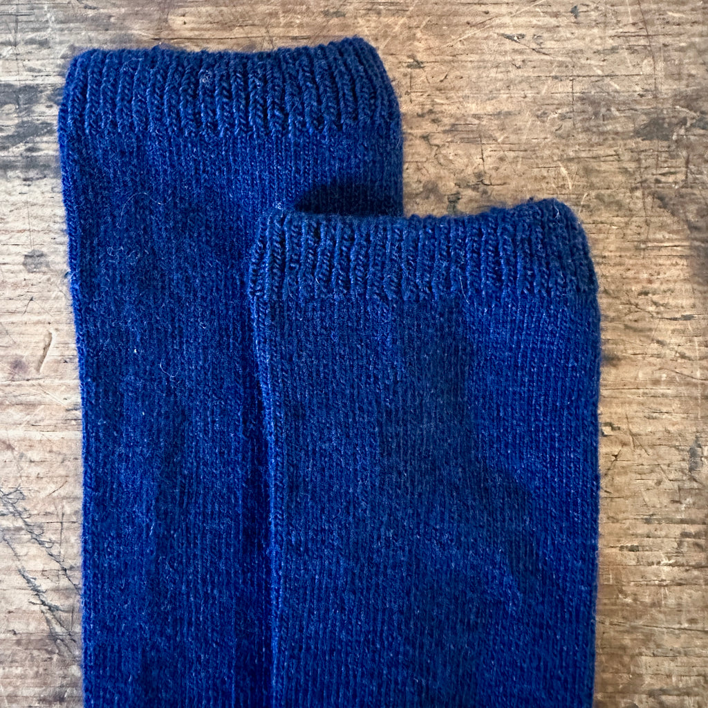 Navy Wool Cashmere Crew Socks