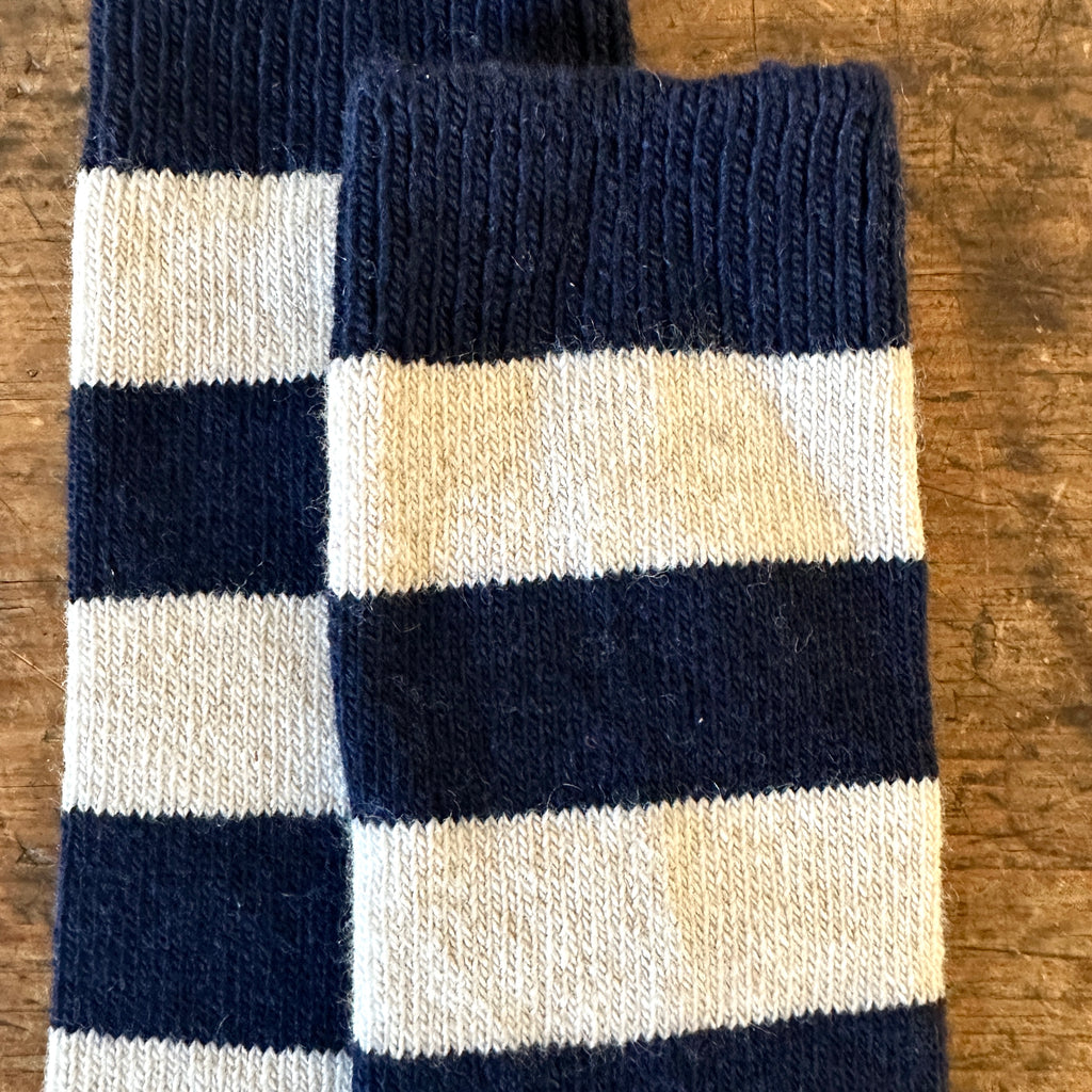 Navy Rugby Wool Cashmere Crew Socks