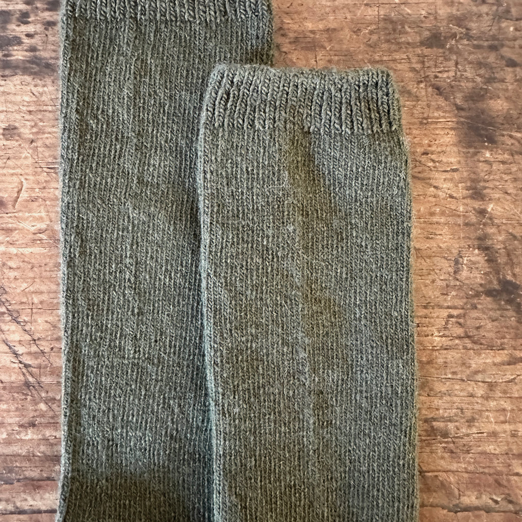 Olive Wool Cashmere Crew Socks