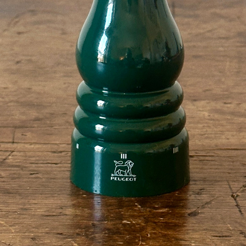 7" Green Lacquered Wood Pepper Mill