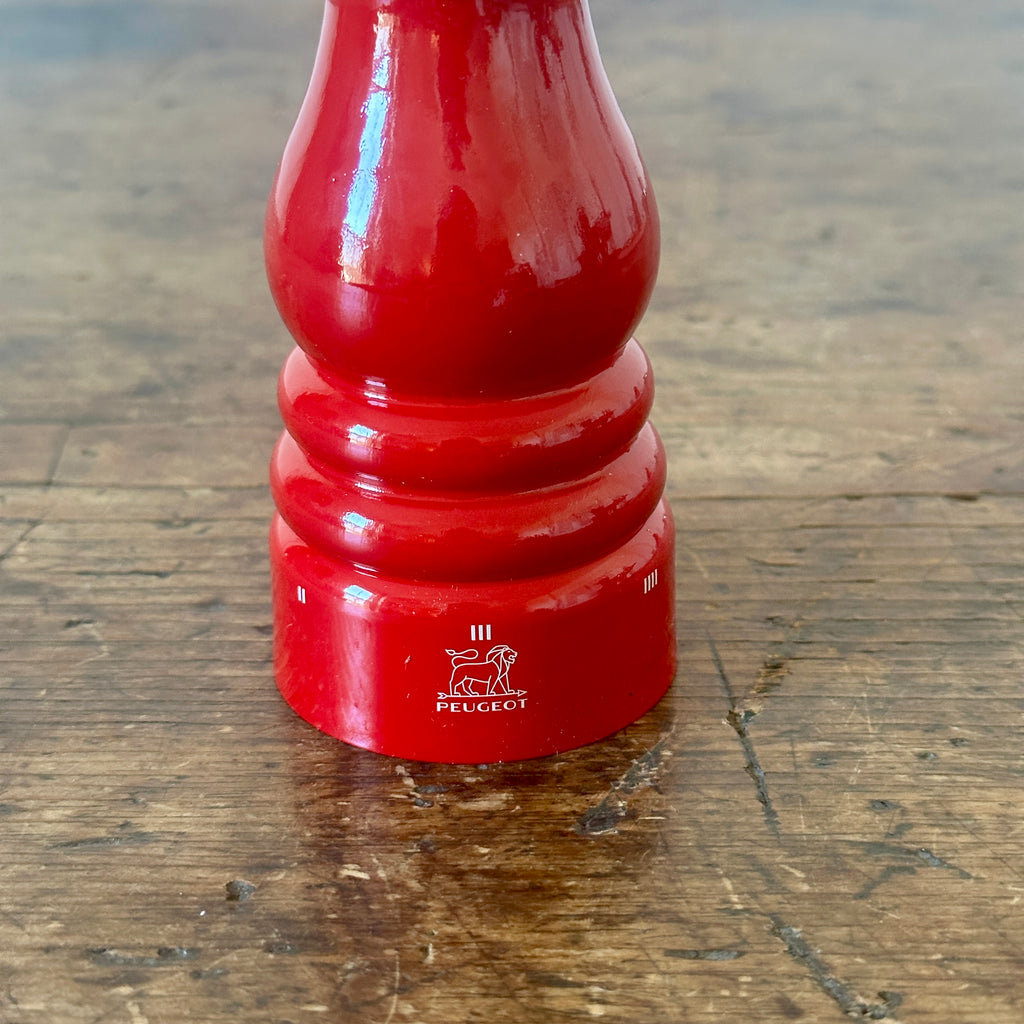 7" Red Lacquered Wood Pepper Mill