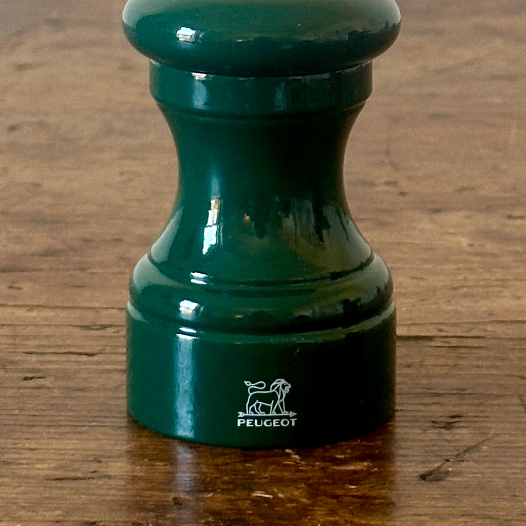 4" Green Lacquered Wood Pepper Mill