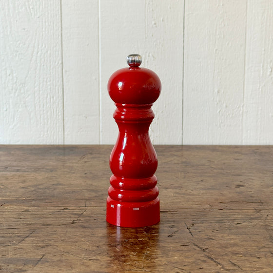 7" Red Lacquered Wood Pepper Mill