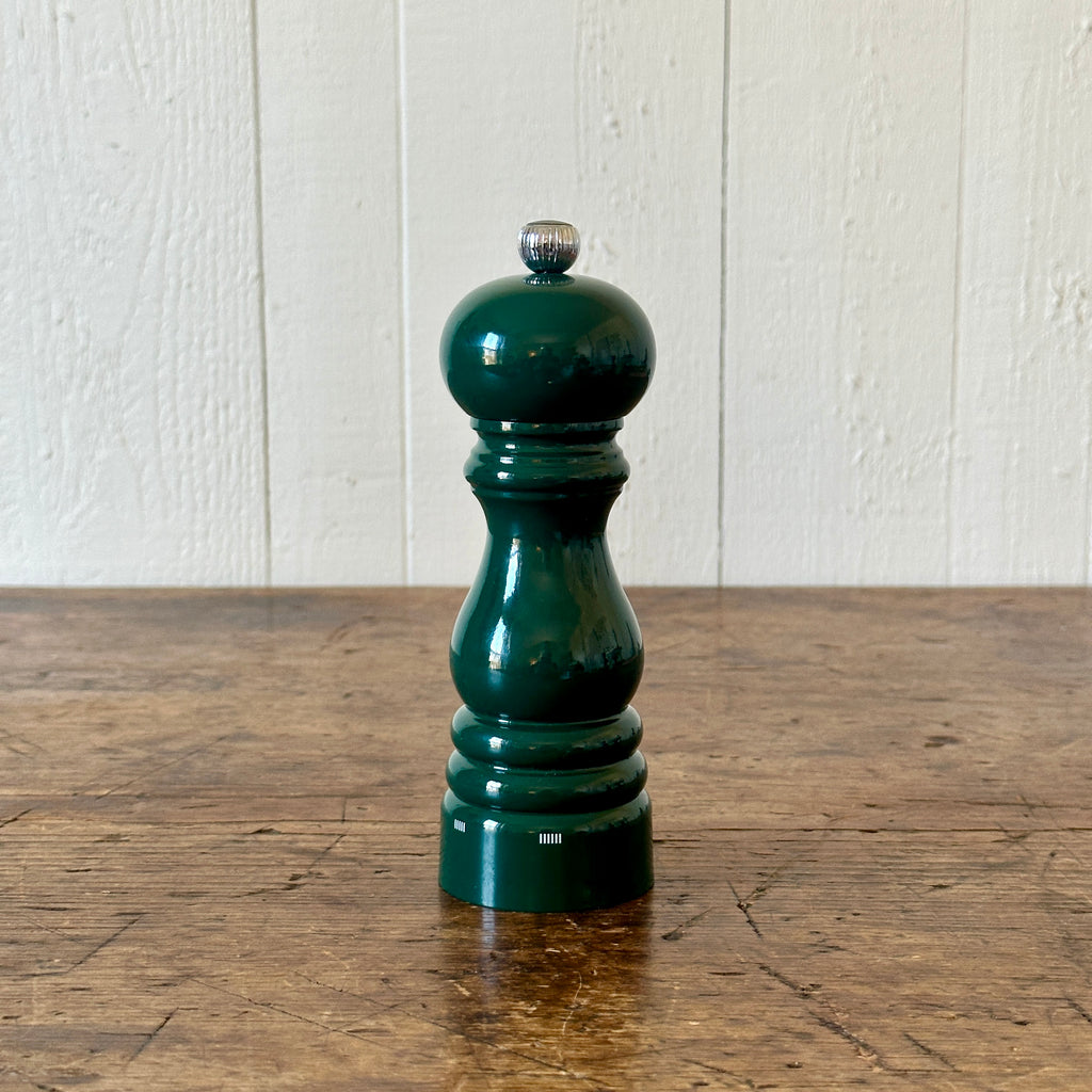 7" Green Lacquered Wood Pepper Mill