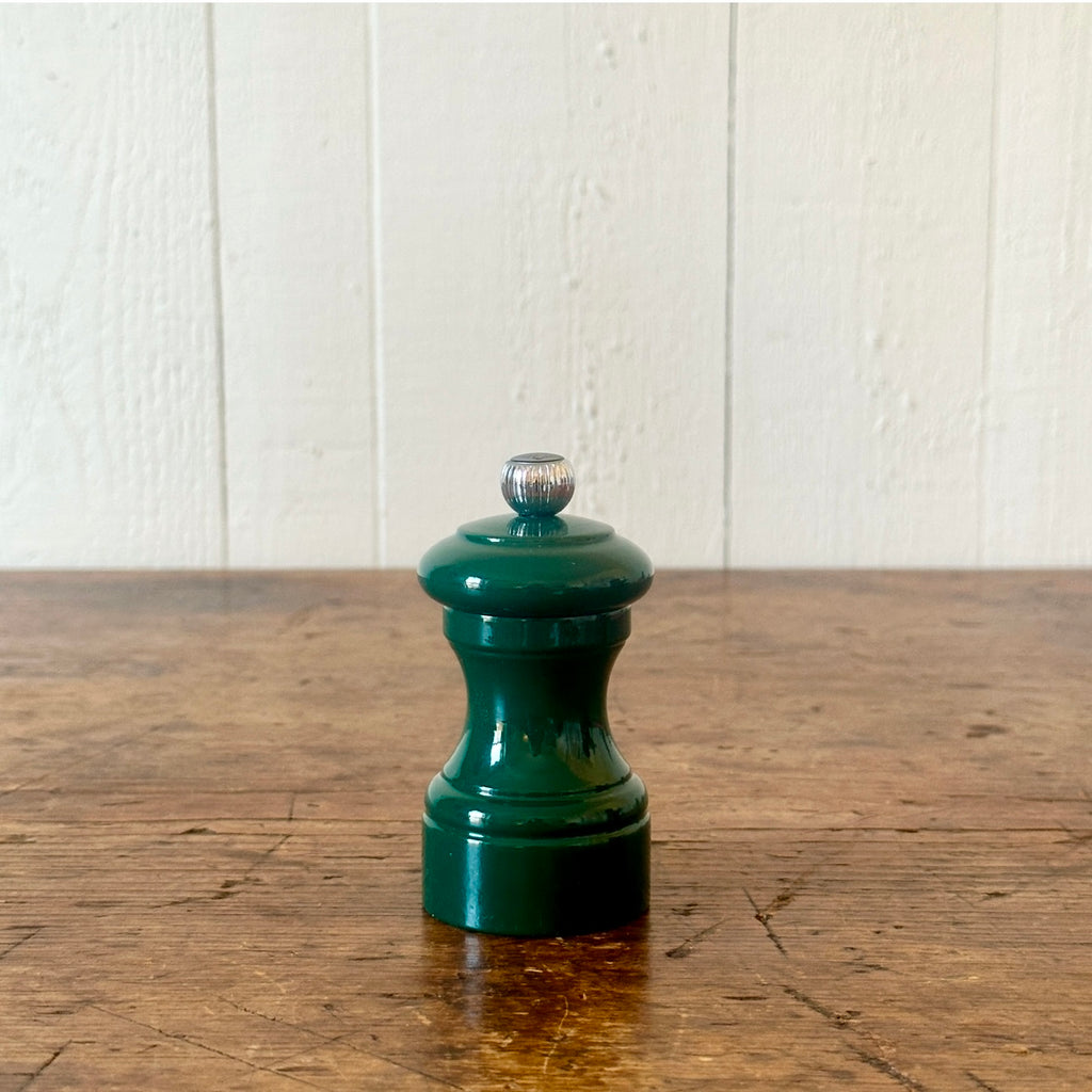 4" Green Lacquered Wood Pepper Mill