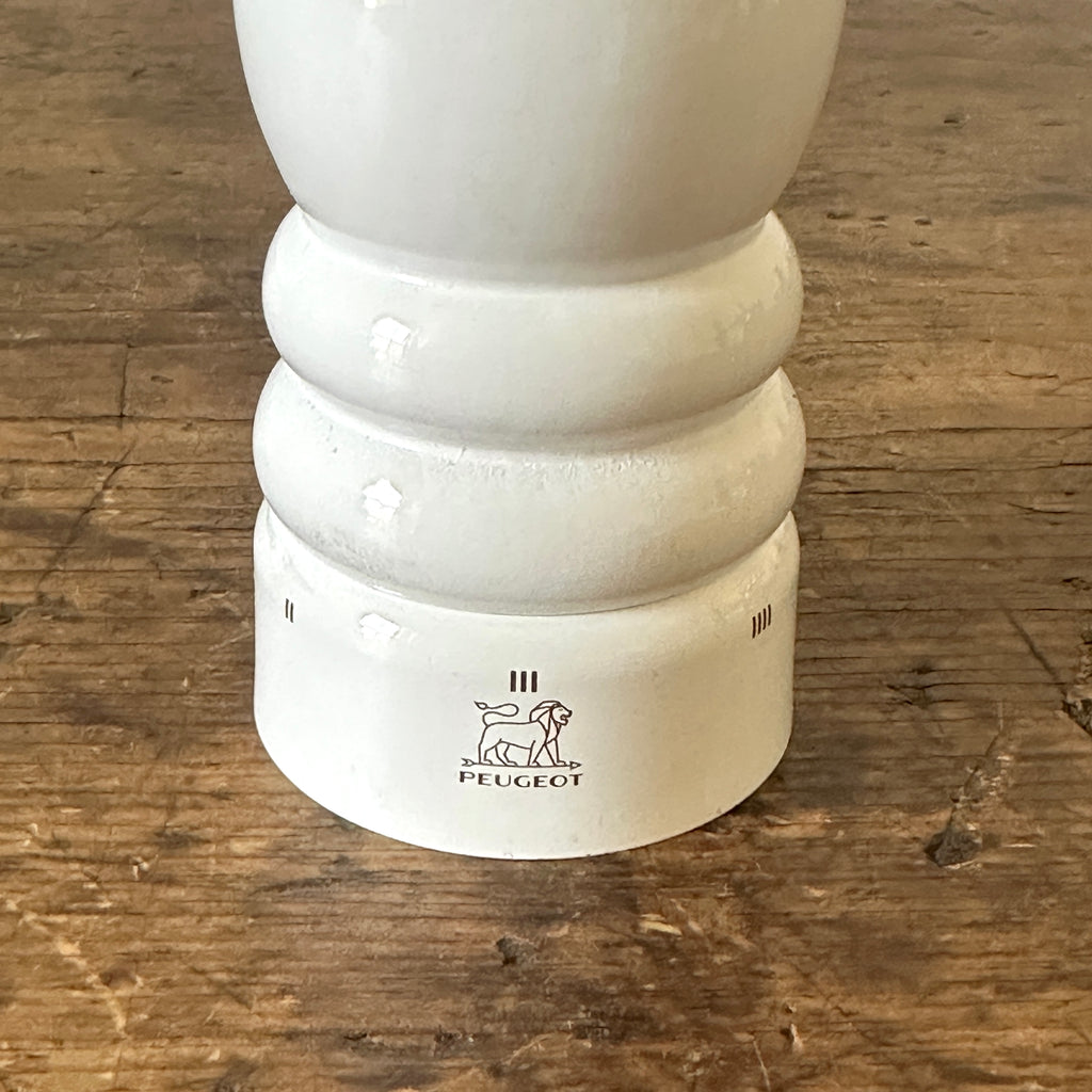 9" White Lacquered Wood Pepper Mill