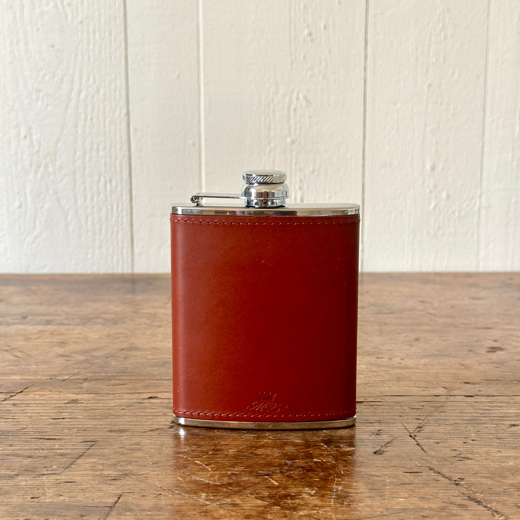 6 Ounce Chestnut Leather Hip Flask