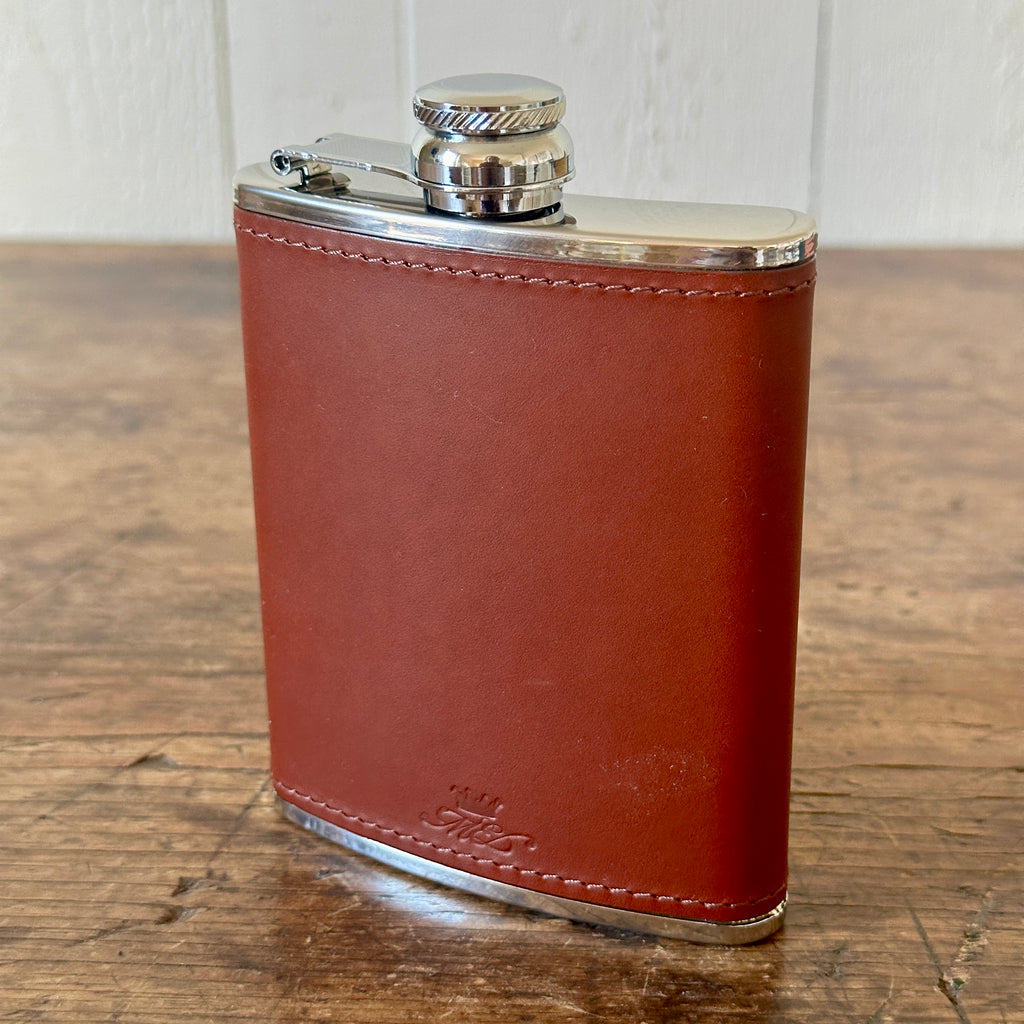 6 Ounce Chestnut Leather Hip Flask