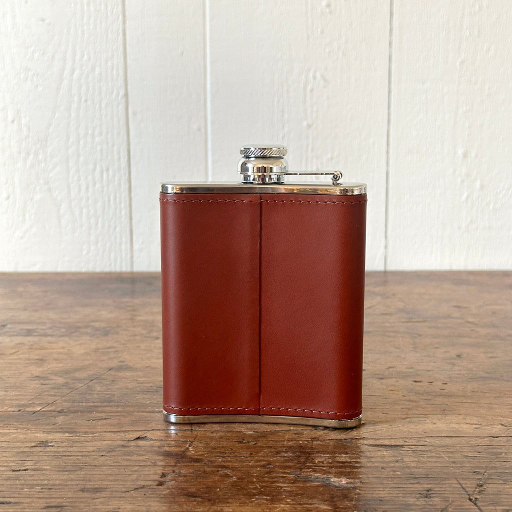 6 Ounce Chestnut Leather Hip Flask