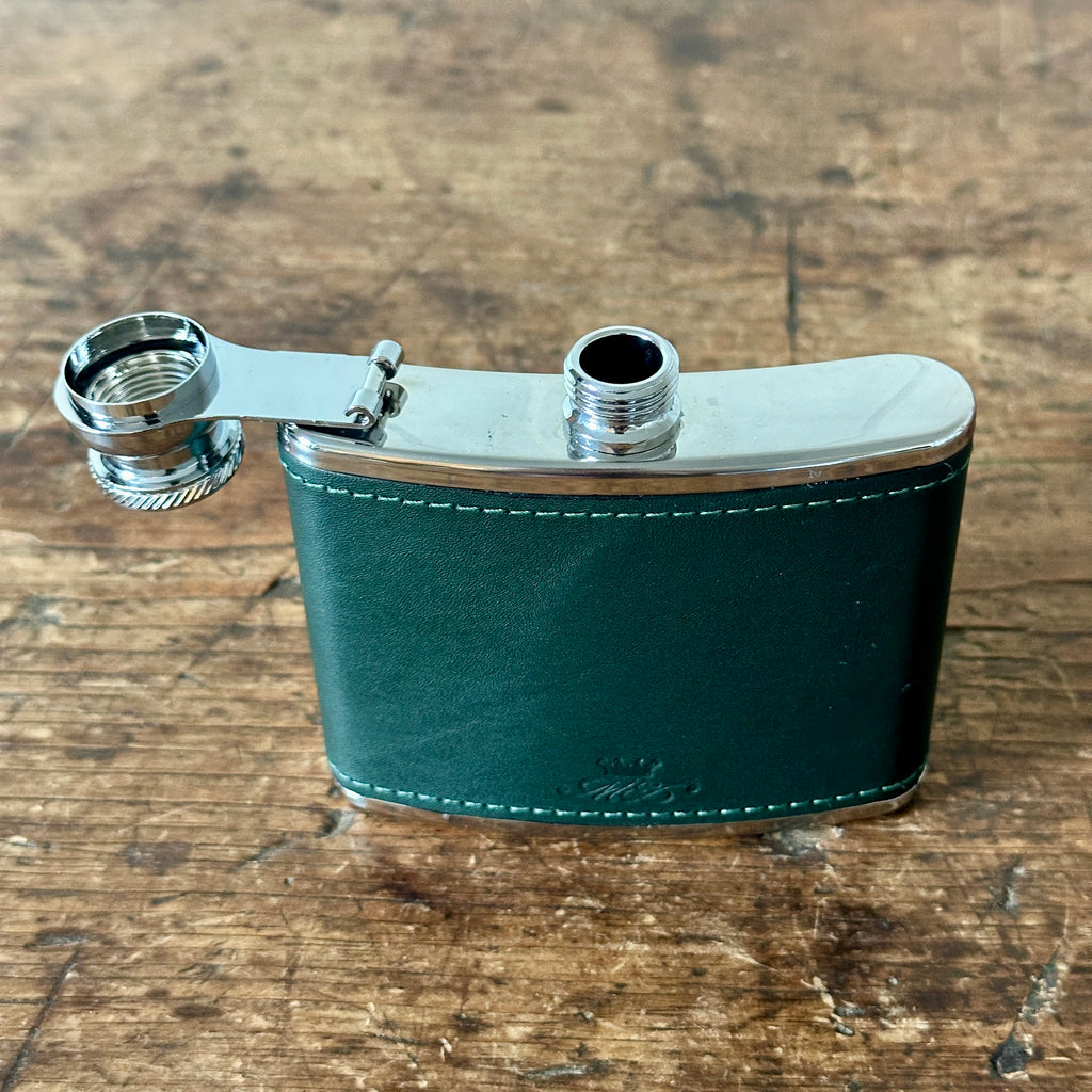 4 Ounce Forest Green Leather Hip Flask