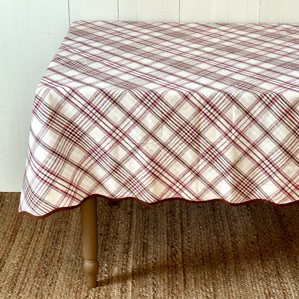 Harvest Tartan Scalloped Tablecloth