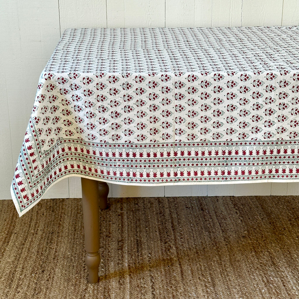Holiday Block Print Tablecloth