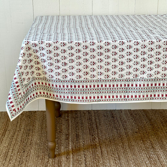 Holiday Block Print Tablecloth