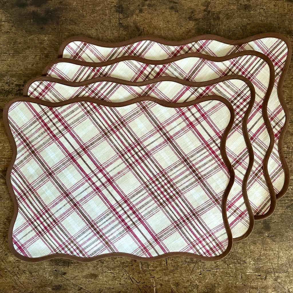 Harvest Tartan Scalloped Placemats - Set of 4