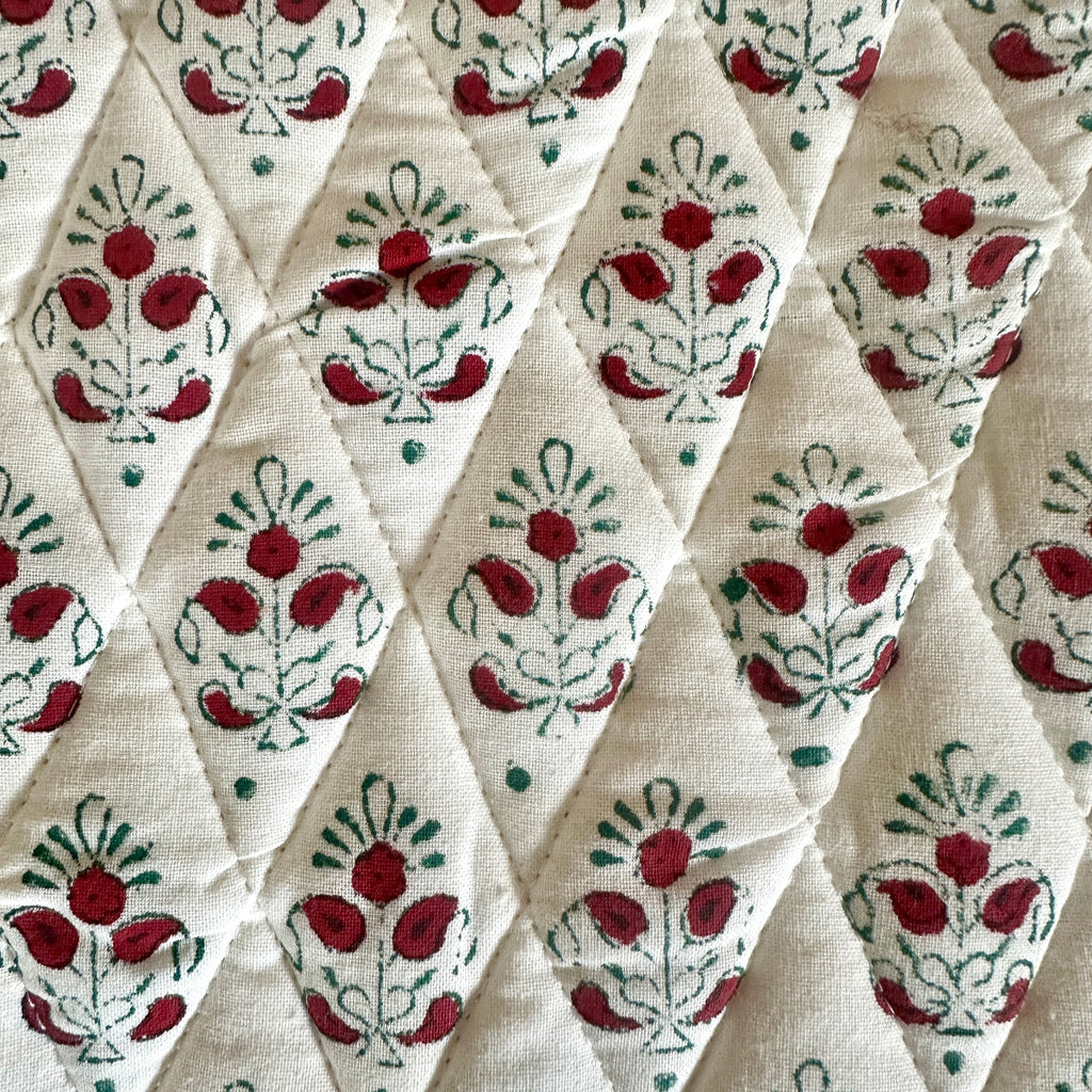 Red Holiday Block Print Potholder