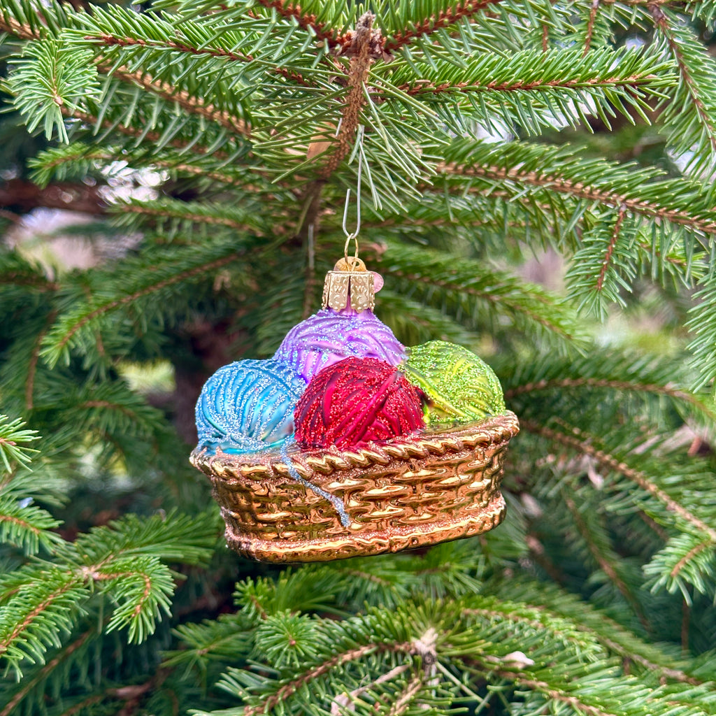Basket of Yarn Christmas Tree Ornament