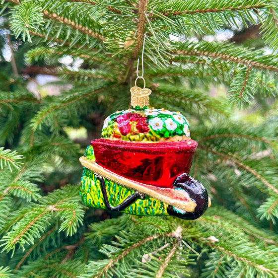 Wheelbarrow Christmas Tree Ornament