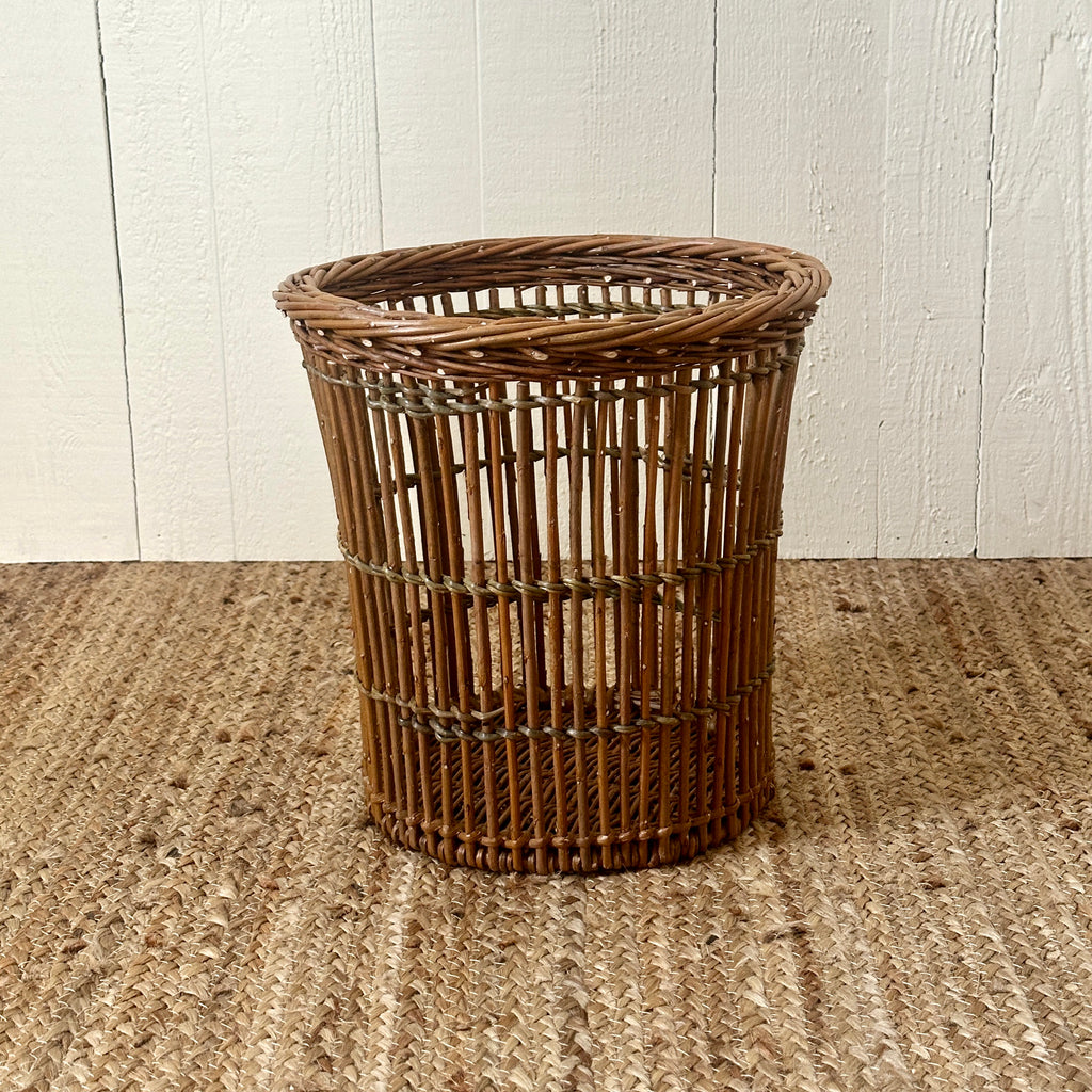Openwork Waste Basket - Brown
