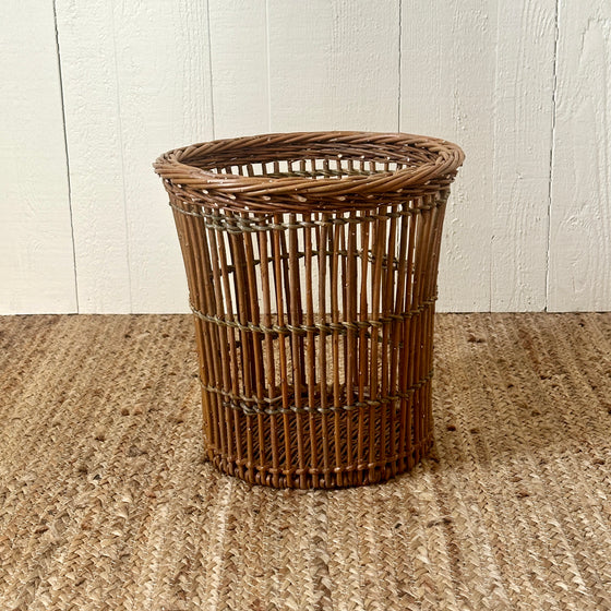 Openwork Waste Basket - Brown