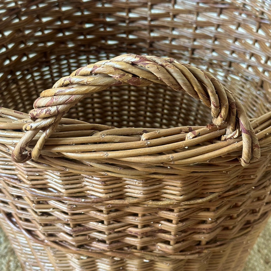 Large Round Wicker Log Basket - Brown