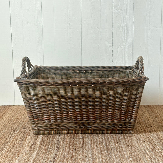 23" Rectangular Wicker Laundry Basket - Green