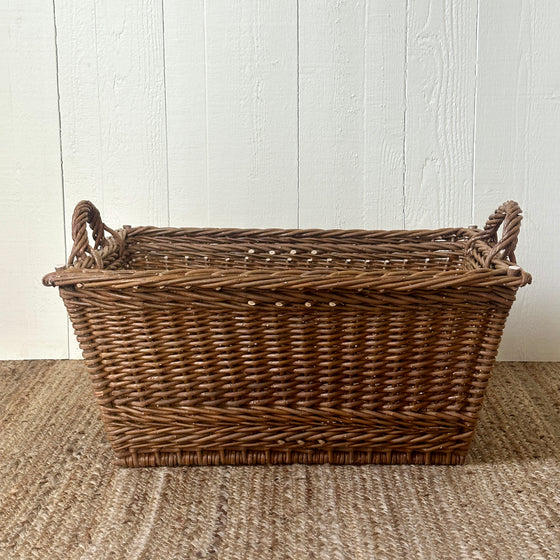 23" Rectangular Wicker Laundry Basket - Brown