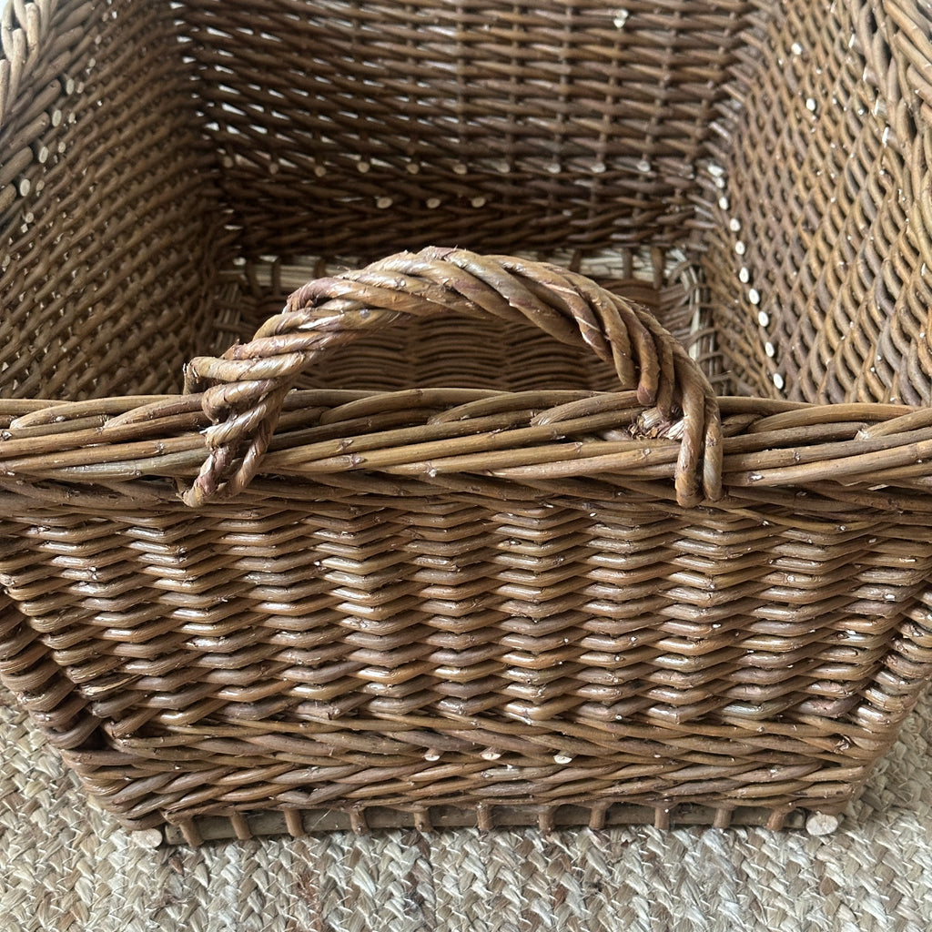 23" Rectangular Wicker Laundry Basket - Brown
