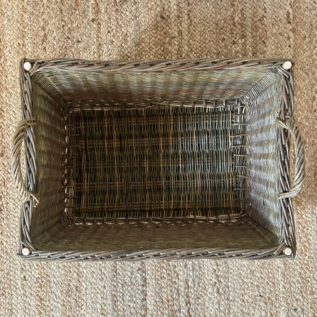 23" Rectangular Wicker Laundry Basket - Green