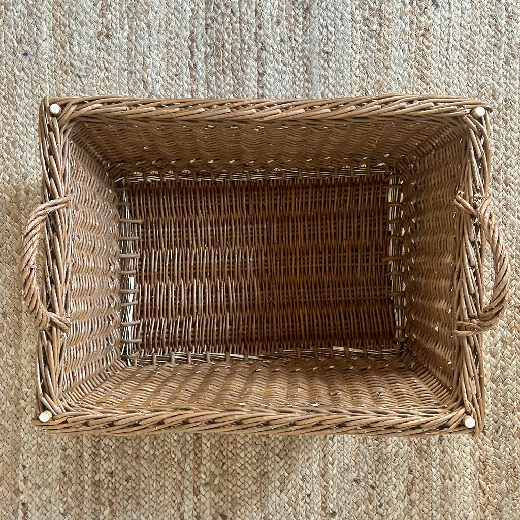 23" Rectangular Wicker Laundry Basket - Brown