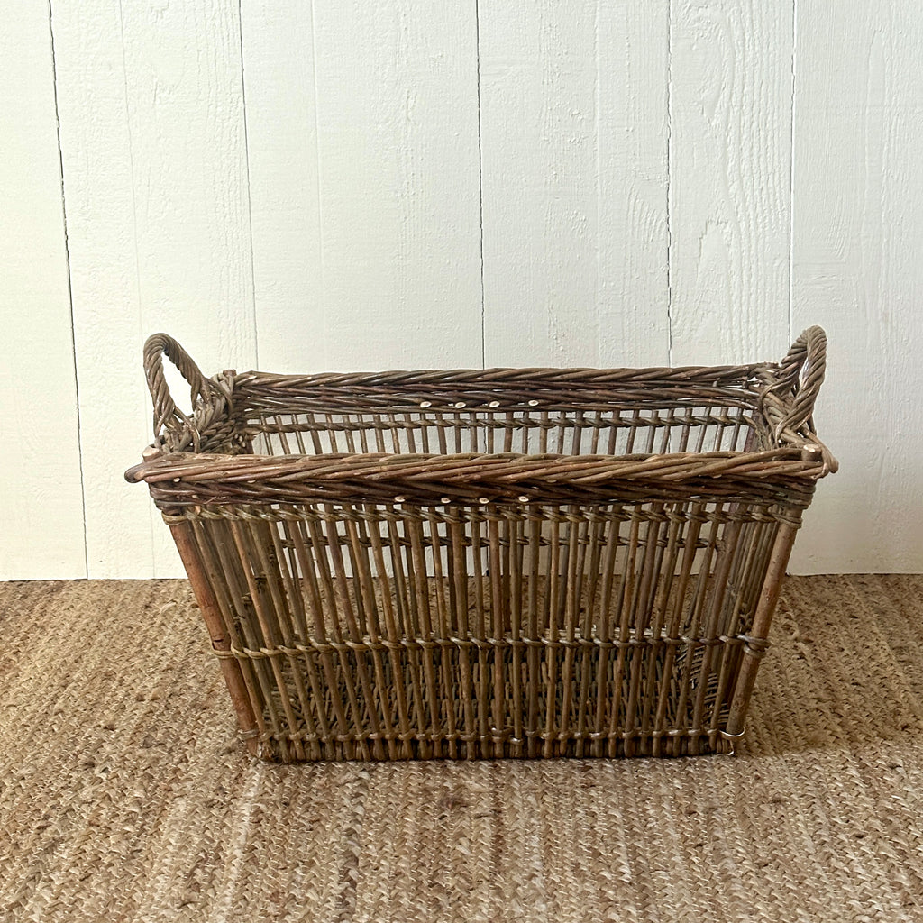 21" Rectangular Openwork Wicker Laundry Basket - Green