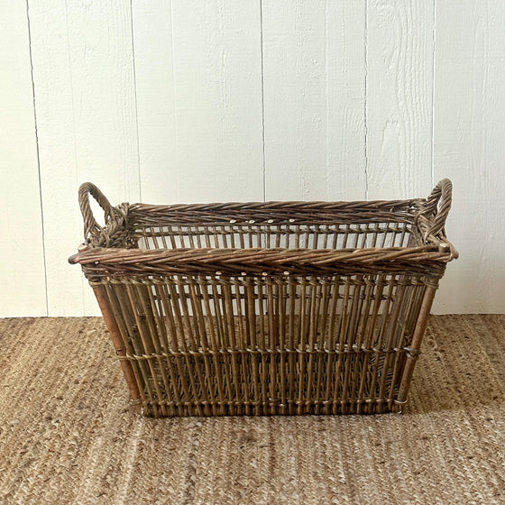 21" Rectangular Openwork Wicker Laundry Basket - Green