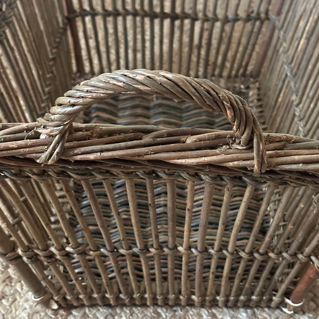 21" Rectangular Openwork Wicker Laundry Basket - Green