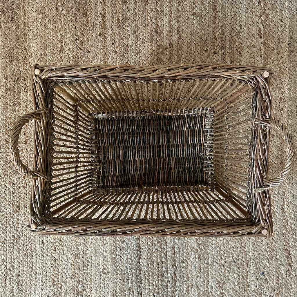 21" Rectangular Openwork Wicker Laundry Basket - Green