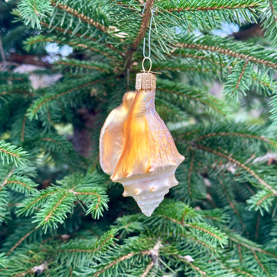 Golden Seashell Christmas Tree Ornament