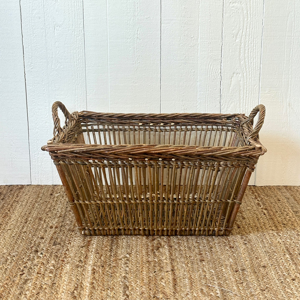 21" Rectangular Openwork Wicker Laundry Basket - Green