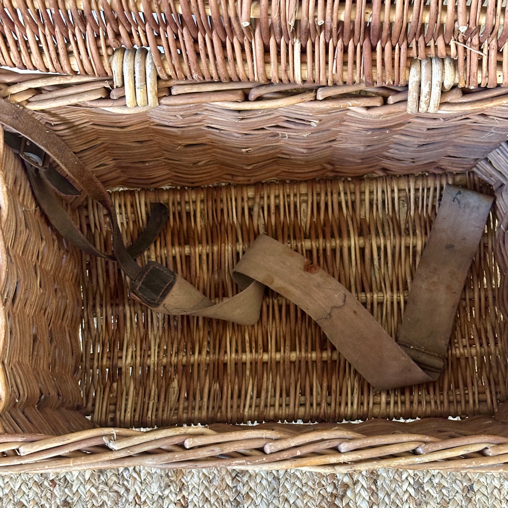 Antique Wicker Fishing Hamper