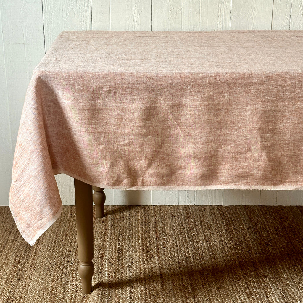 Terracotta Washed Linen Tablecloth