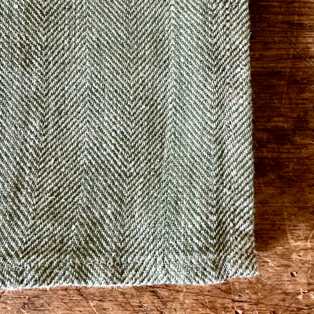 Forest Herringbone Weave Linen Napkins