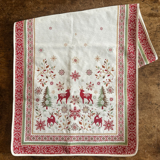 Ivory Holiday Jacquard Table Runner