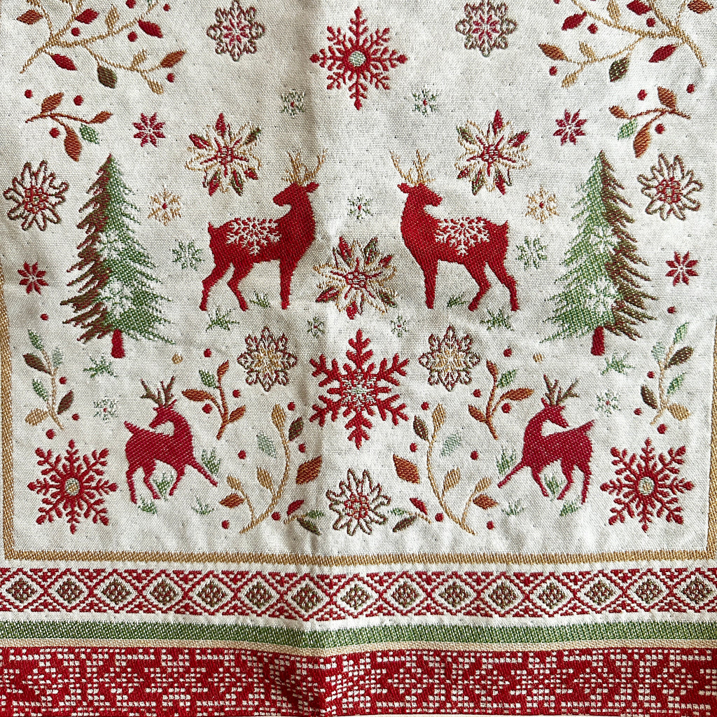 Ivory Holiday Jacquard Table Runner
