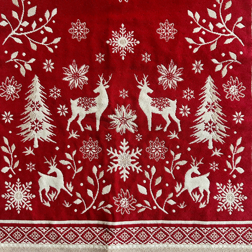 Red Holiday Jacquard Table Runner