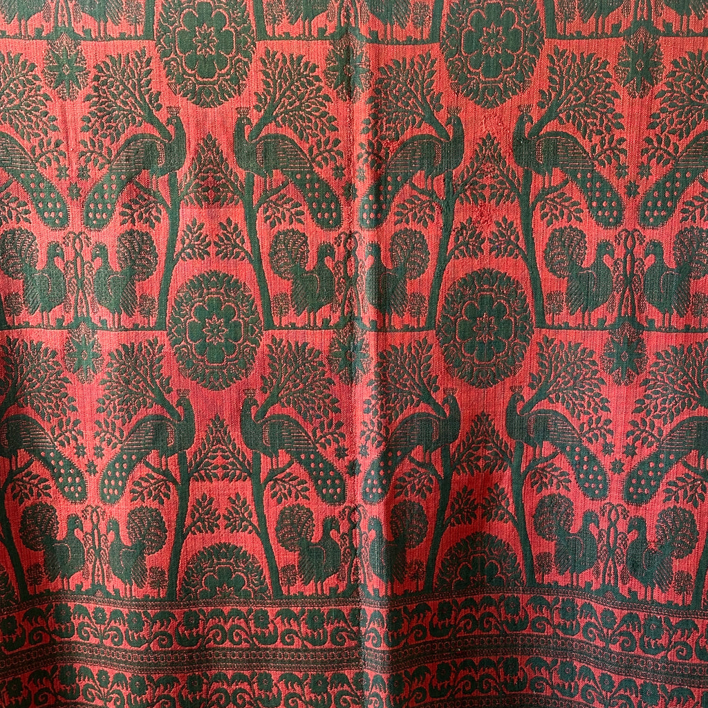 Rare 19th C. Peafowl & Turkey Coverlet