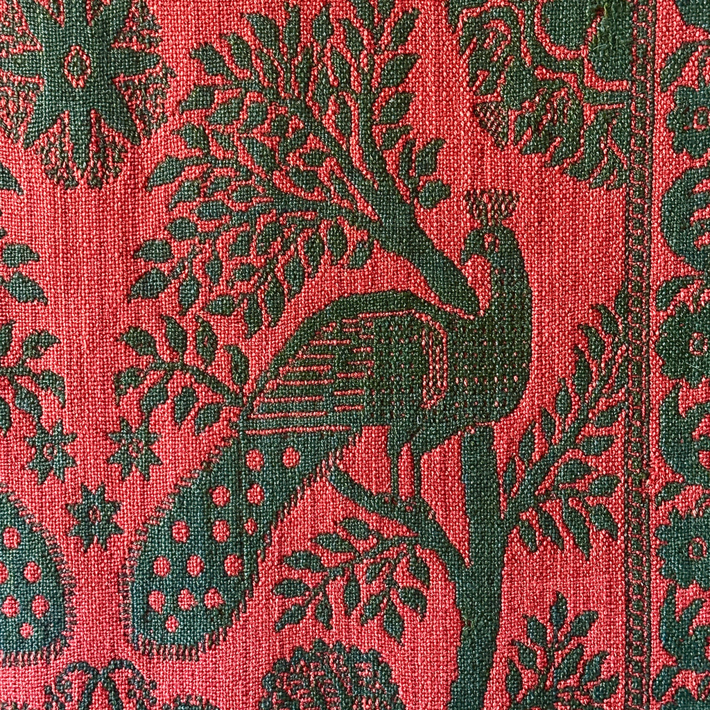 Rare 19th C. Peafowl & Turkey Coverlet
