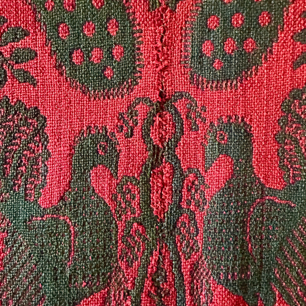 Rare 19th C. Peafowl & Turkey Coverlet