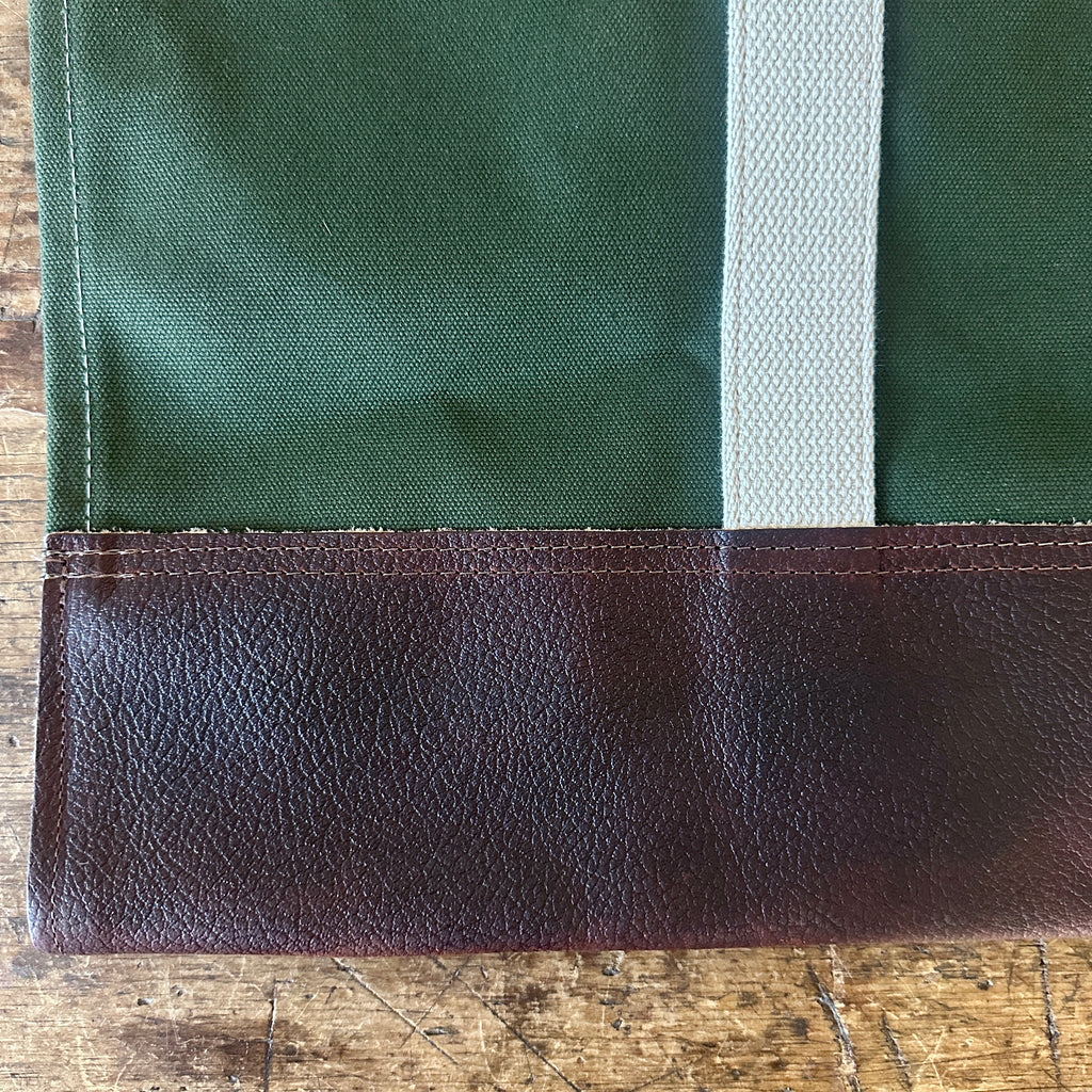 Olive Canvas & Leather Log Carrier