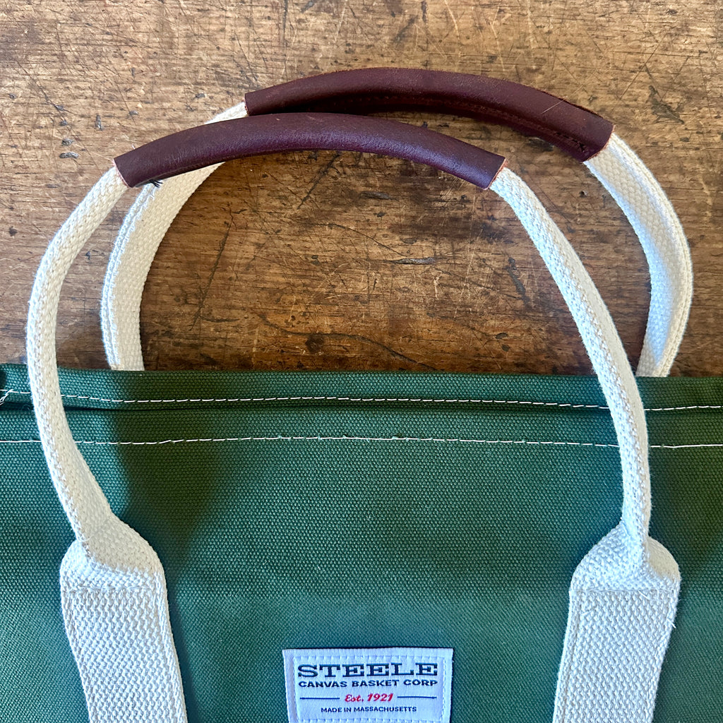 Olive Canvas & Leather Log Carrier