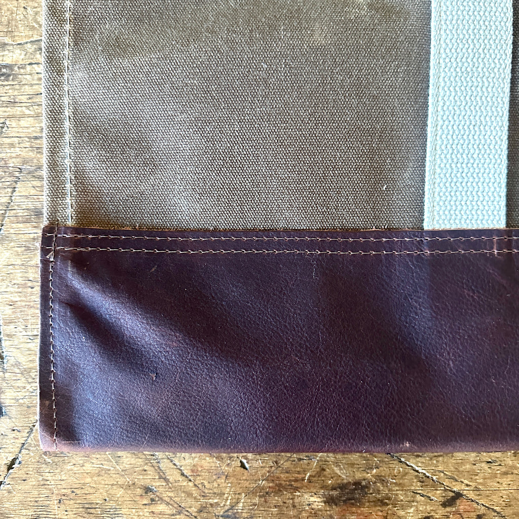 Waxed Brown Canvas & Leather Log Carrier