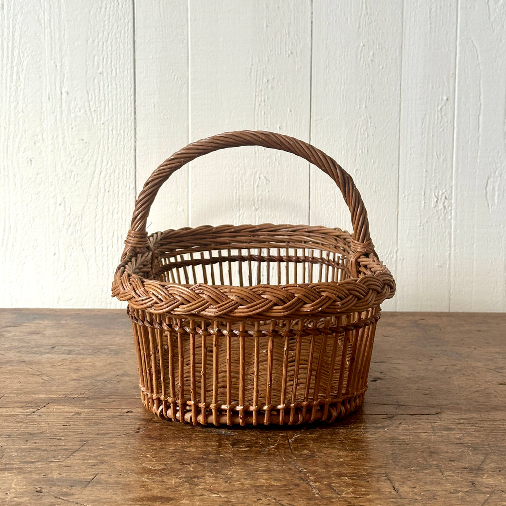 Brown Openwork Wicker Butter Basket