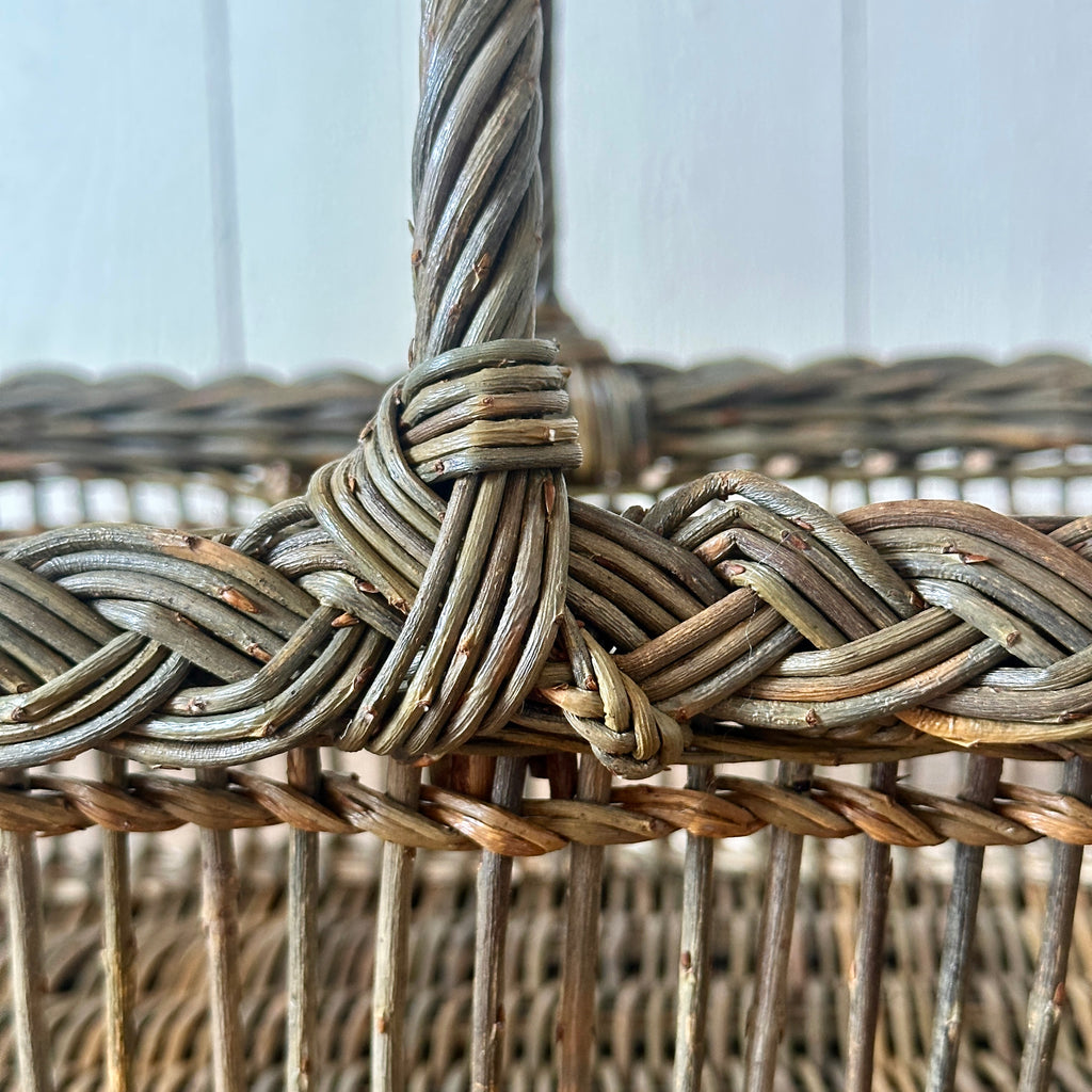 Green Openwork Wicker Butter Basket