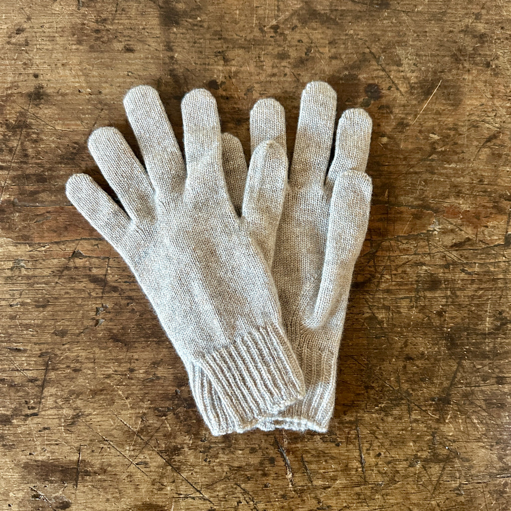 Oatmeal Women's Split Cuff Cashmere Gloves